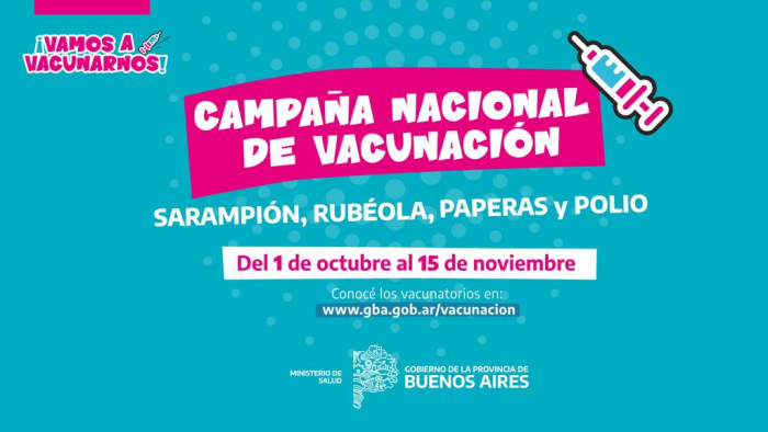 Buenos Aires:  se vacunará contra sarampión, rubéola, paperas y poliomielitis