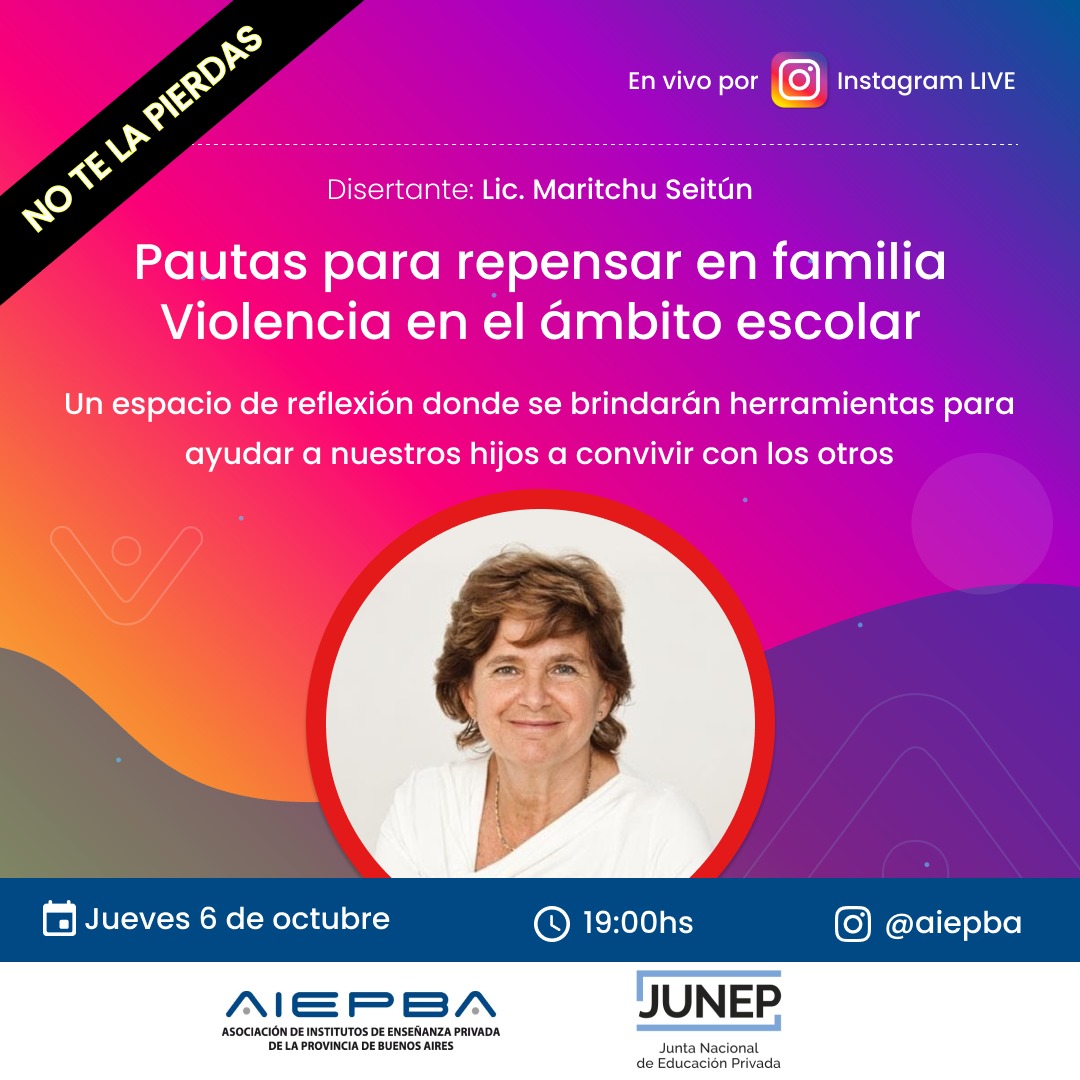 Violencia Escolar: se realizará esta semana una charla vía on line para toda la familia