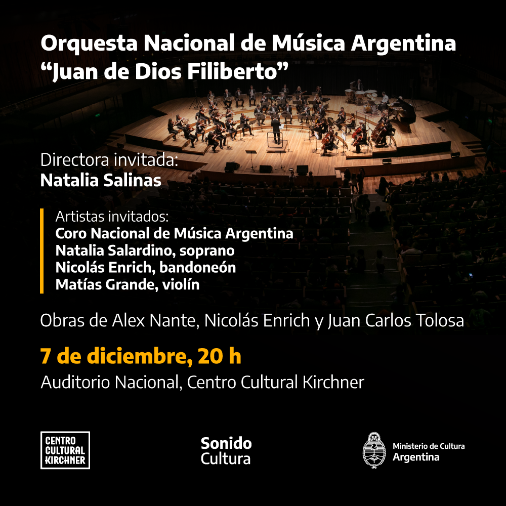 La Orquesta Nacional de Musica Argentina se presenta en el CCK