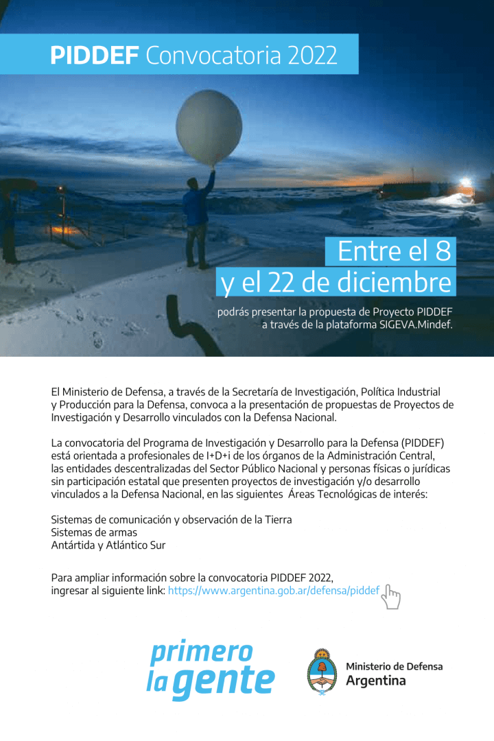 Convocan a presentar proyectos vinculados a la Defensa Nacional