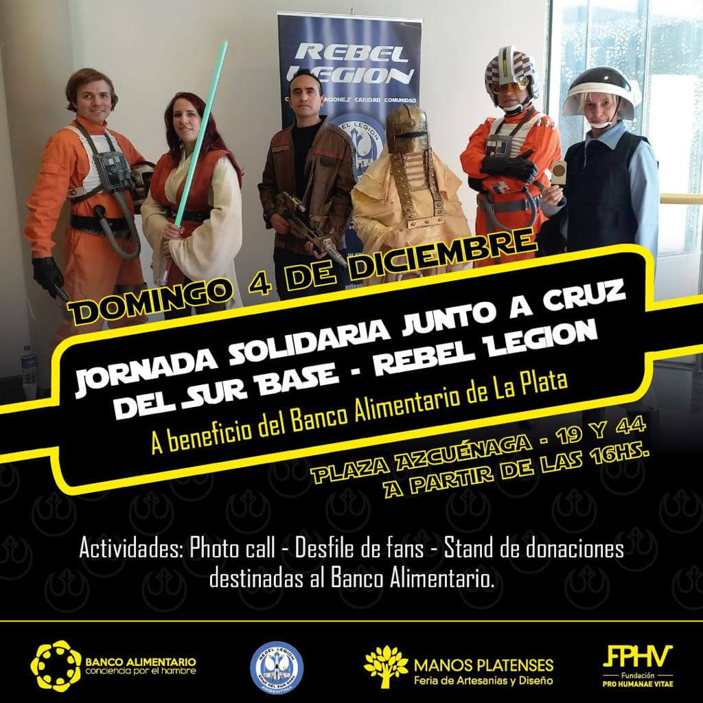 Feria Manos Platenses: jornada solidaria con trajes de Star Wars
