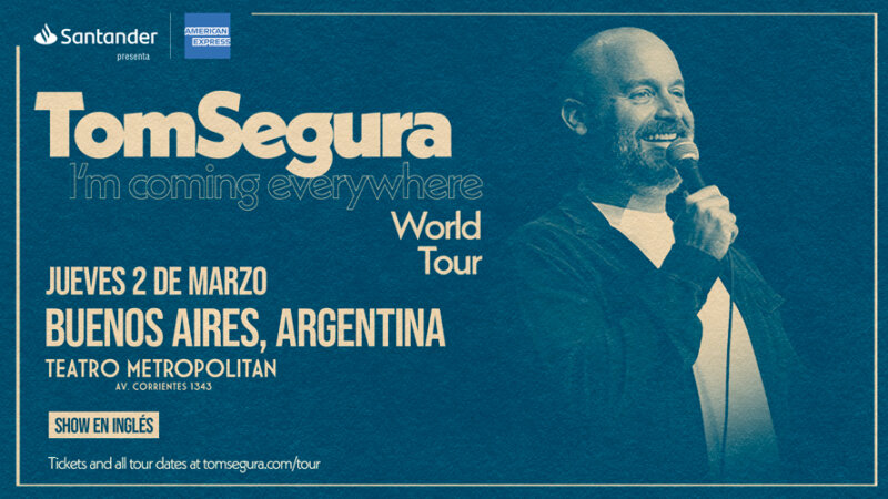 Tom Segura se presentará por primera vez en la Argentina