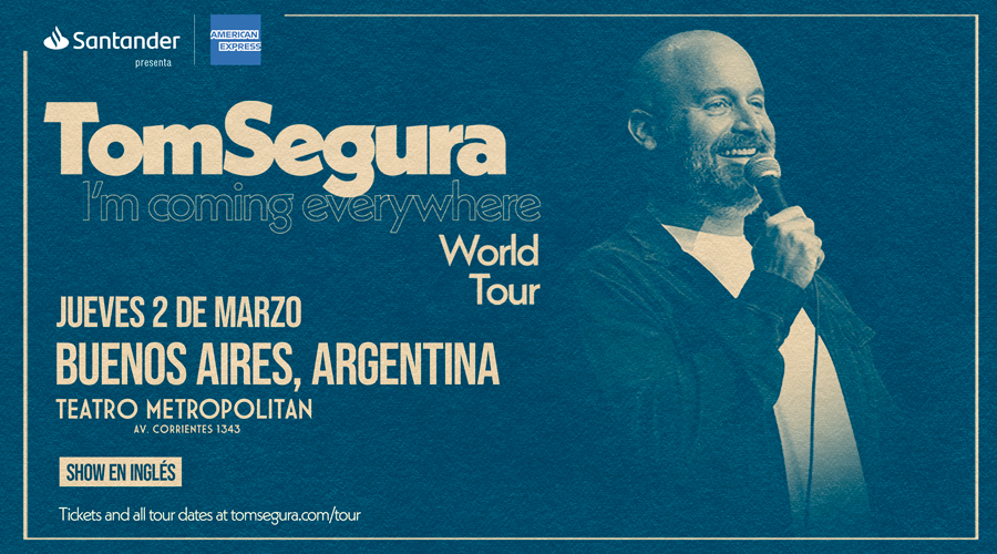 Tom Segura se presentará por primera vez en la Argentina