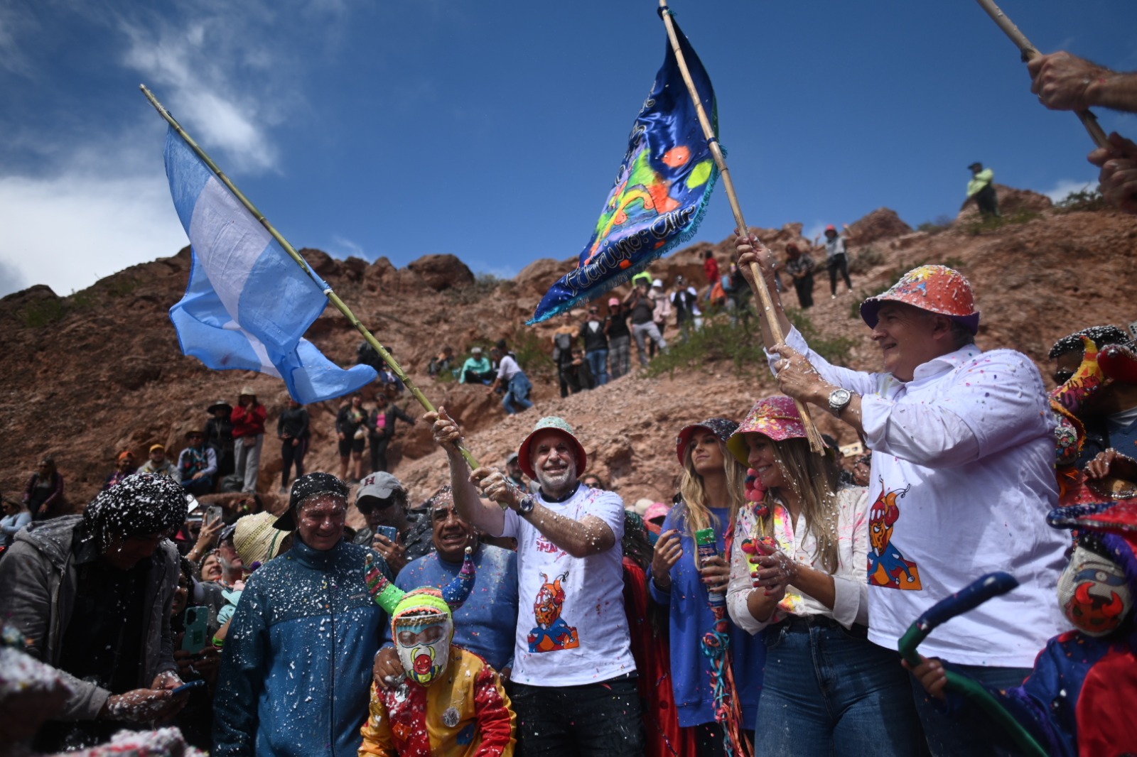 Rodríguez Larreta y Morales, juntos en el carnaval de Jujuy