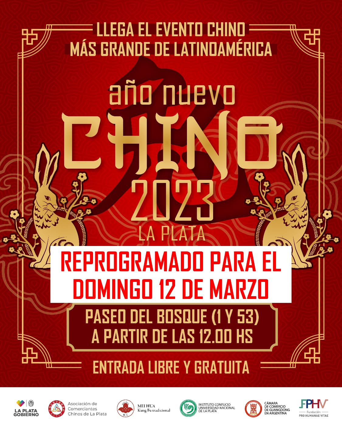 La Plata: El Año Nuevo chino fue reprogramado para el 12 de marzo próximo