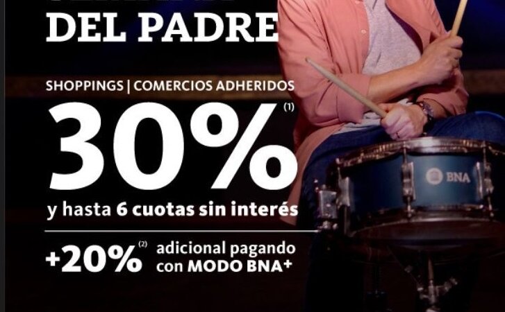 “Día del Padre” en Banco Nación: 30% de descuento en compras para PAPÁ