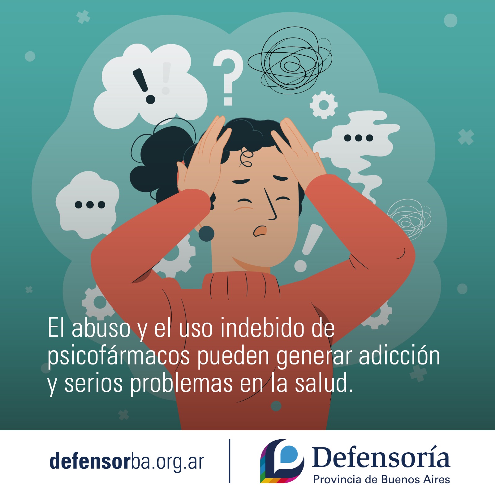 La Defensoría del Pueblo bonaerense en campaña para prevenir el uso de psicofármacos