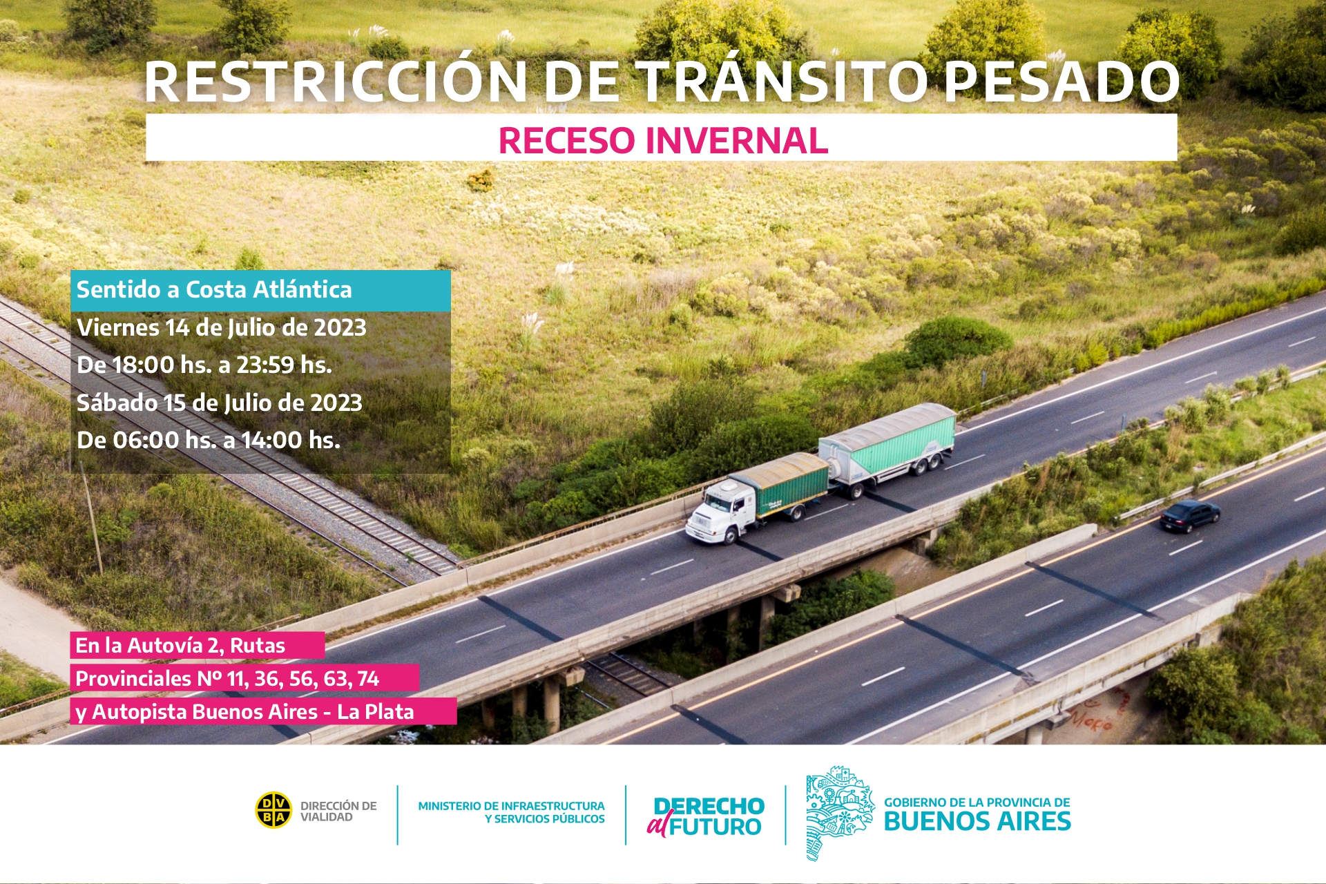 Buenos Aires: restricción de circulación de  camiones por el inicio del Receso Invernal