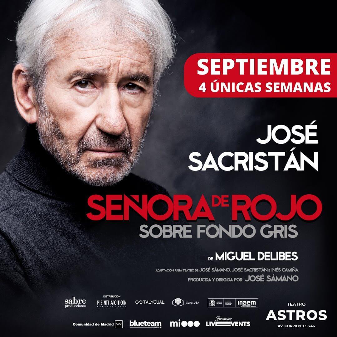 El español José Sacristán llega al Teatro Astros con «Señora de rojo sobre fondo gris»