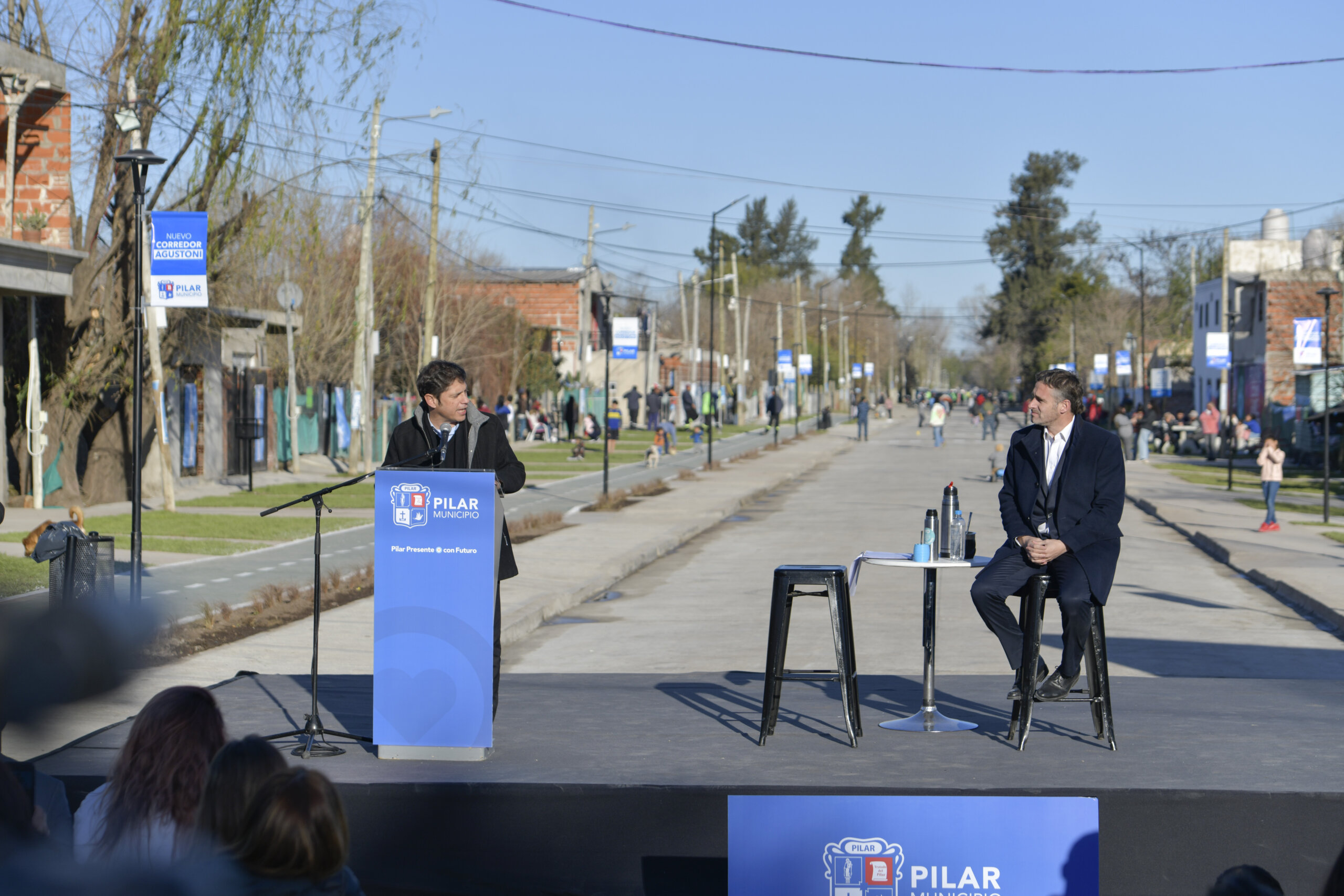 En Pilar, Kicillof y Achával inauguraron el entubamiento del canal Agustoni