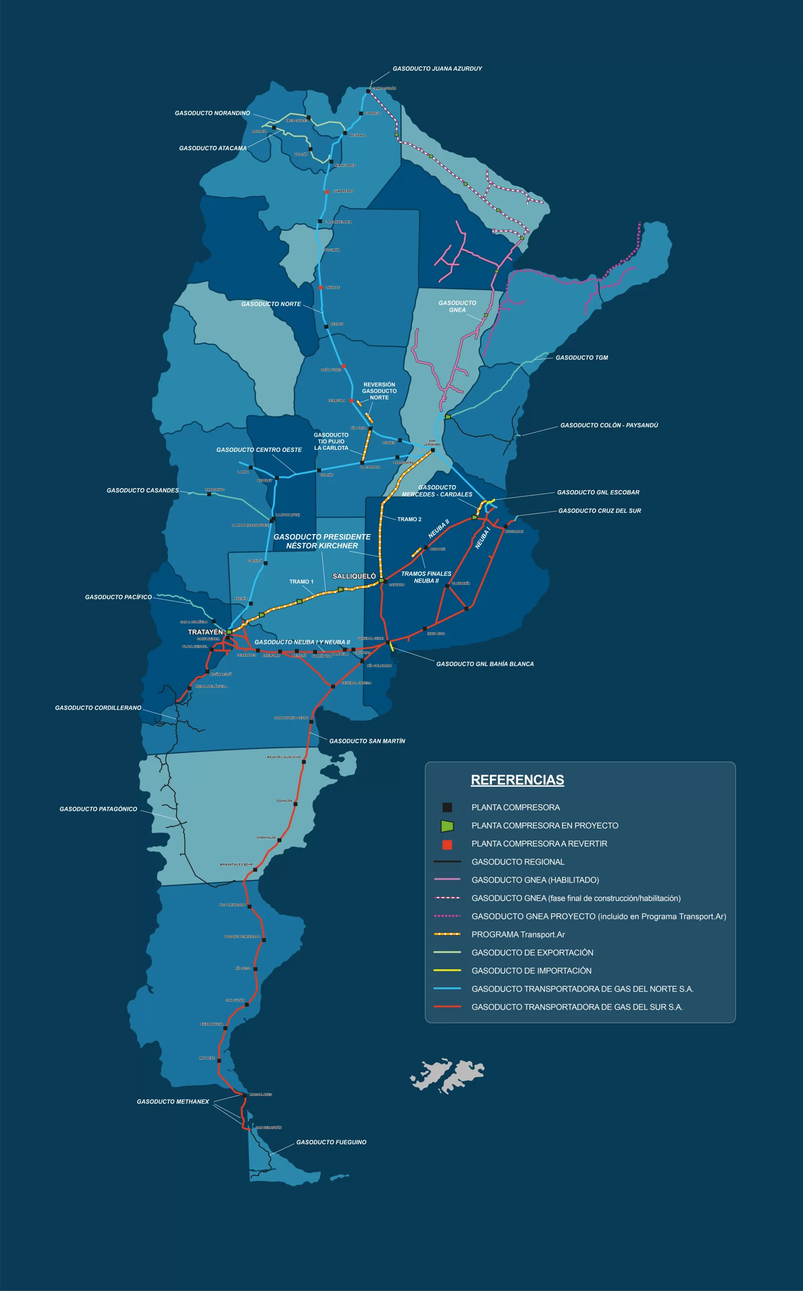 Continúa el llenado del Gasoducto Presidente Néstor Kirchner