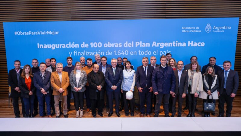 Fernández y Katopodis inauguraron 100 obras del Plan Argentina Hace de manera simultánea