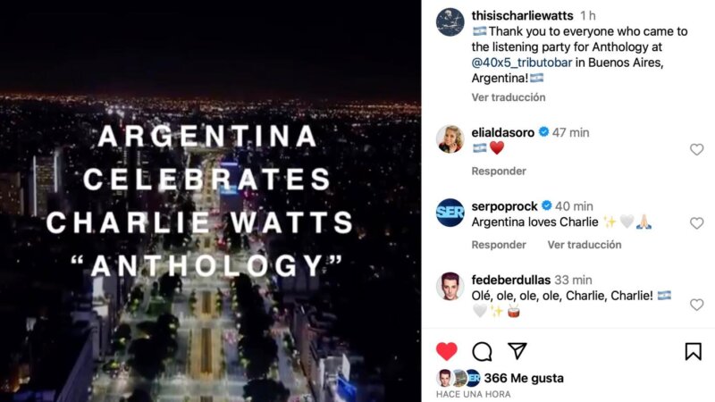 Fans argentinos celebraron el lanzamiento de  Charlie  Watts “Anthology”
