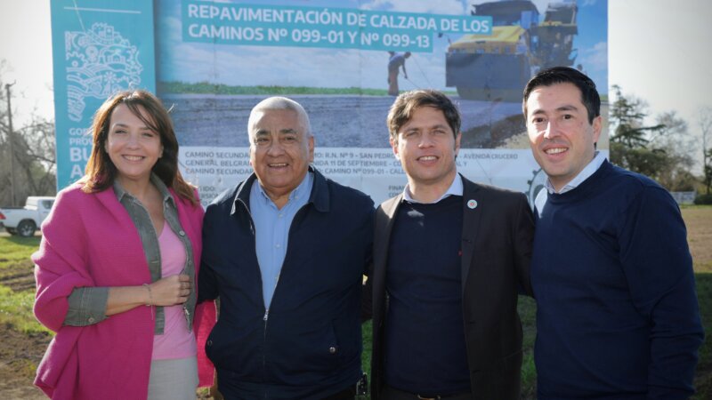 Kicillof, Salazar , Sánchez Jáuregui  y Nardini recorrieron las obras de la ruta provincial 1.001