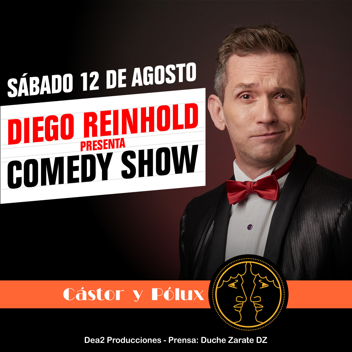 Diego Reinhold presenta su Comedy Show en el teatro Cástor y Pólux