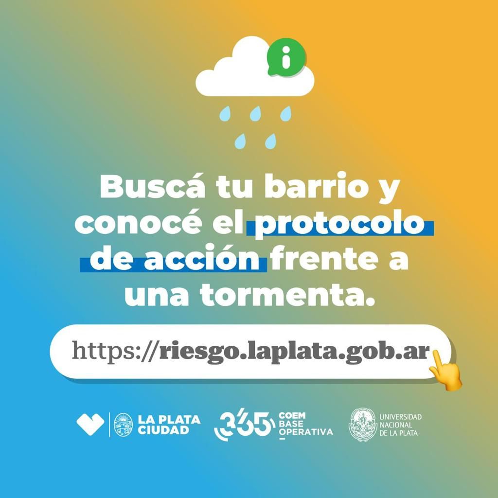 En La Plata brindan información a los vecinos en caso de tormentas