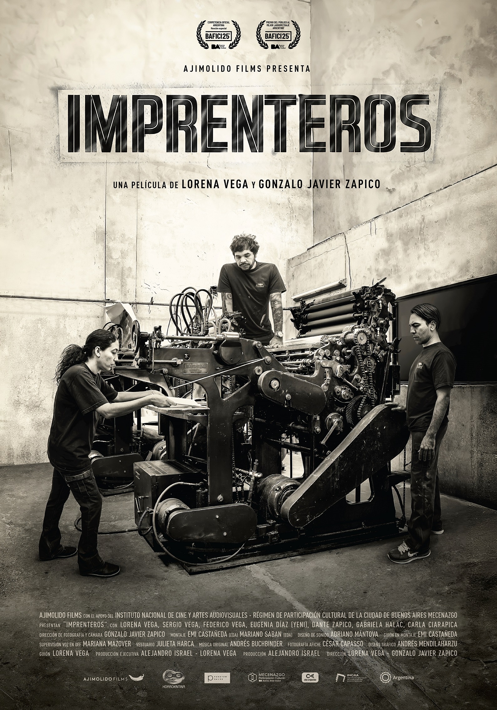 LLega a los cines, el documental «Imprenteros» que incluye la participación de toda la familia Vega