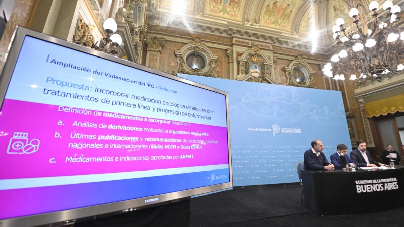 El gobierno bonaerense amplía el  vademécum provincial de medicamentos oncológicos,