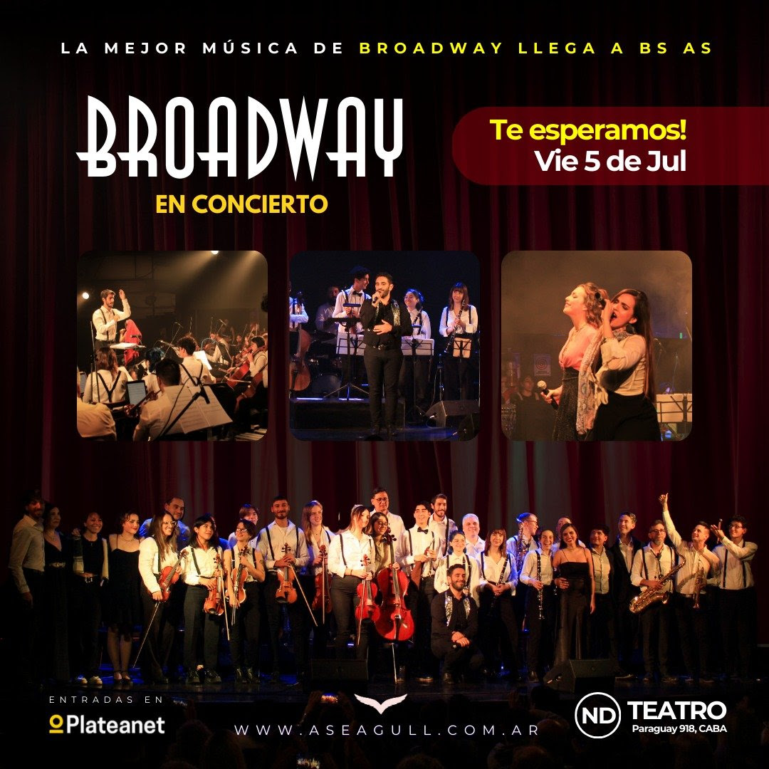 «Broadway en concierto», el 5 de julio en el ND Teatro