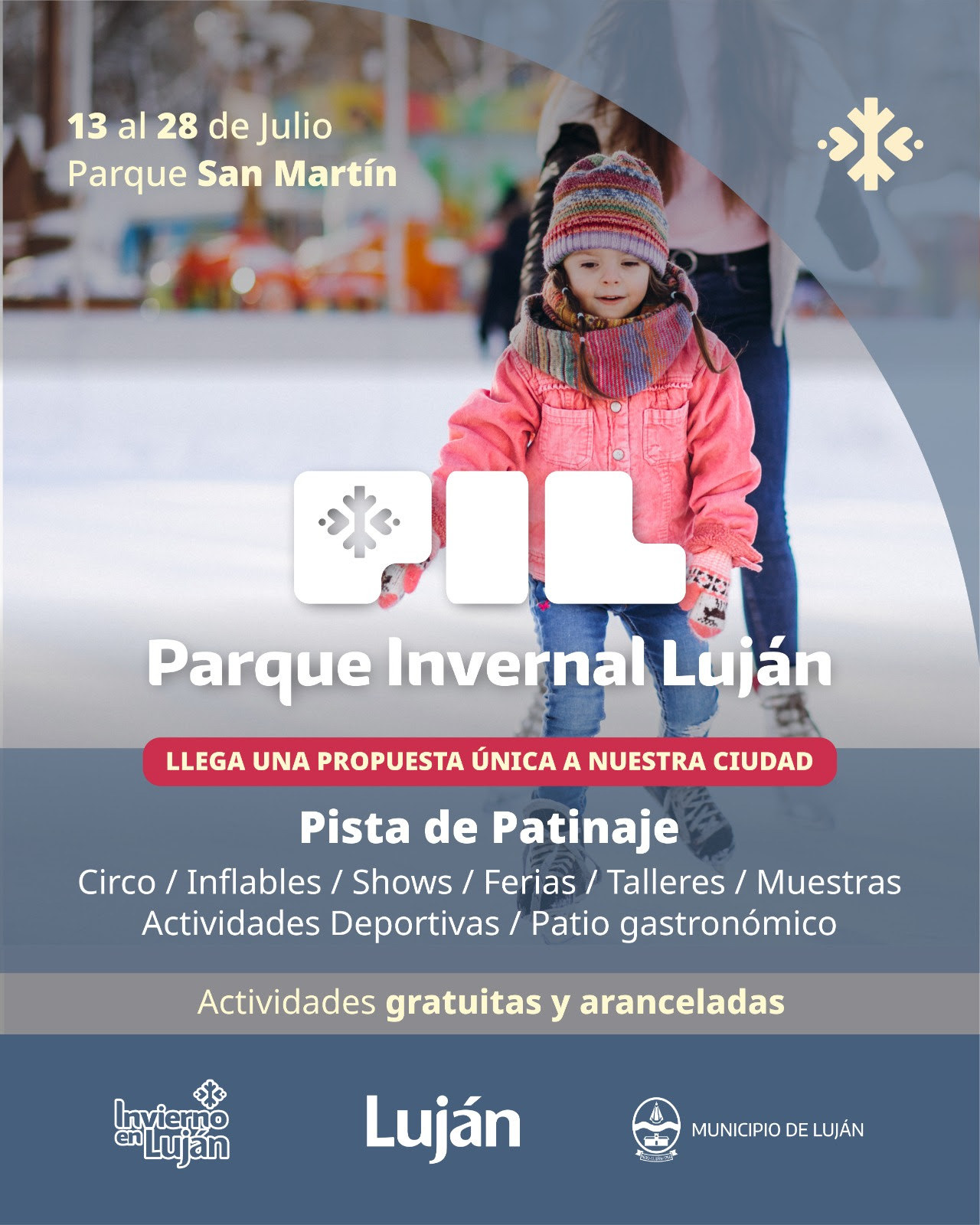 Disfrutá las vacaciones de invierno en Luján, con pista de patinaje y patio gastronómico