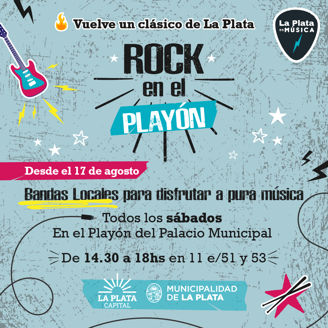 La Plata: «Rock en el Playón» municipal con bandas locales