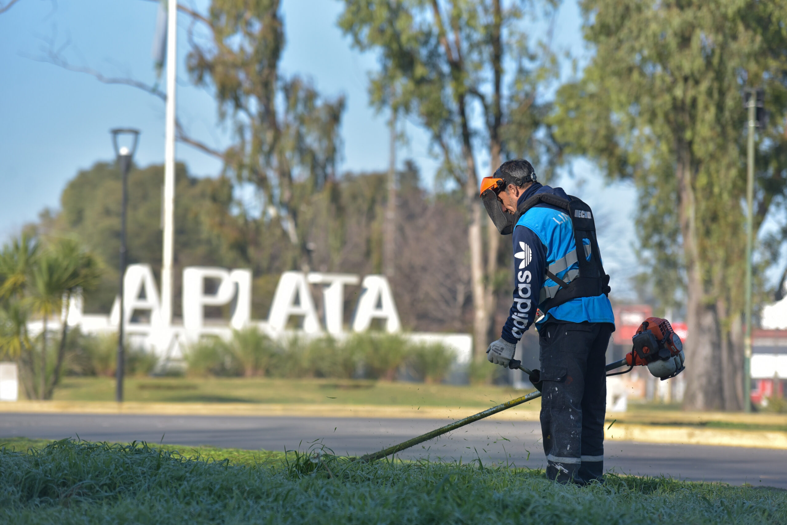 La Plata: hidrogrúas, camiones y un megaoperativo para limpiar la rotonda