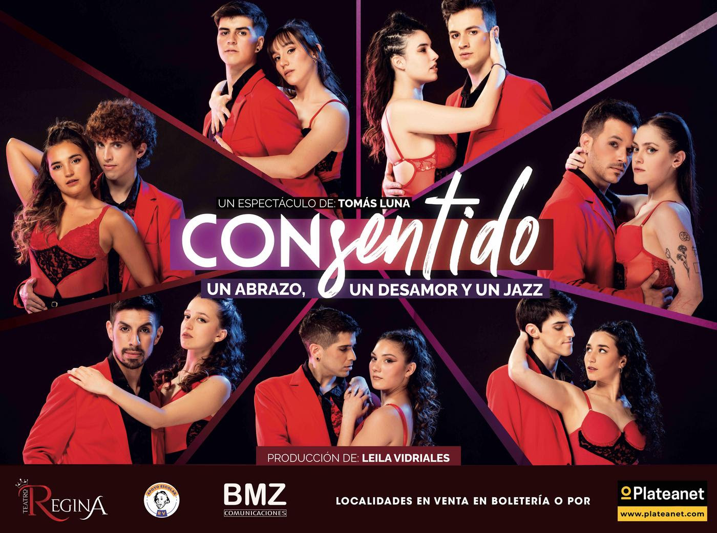 «CONSENTIDO, un abrazo, un desamor, un jazz” de Tomás luna se presenta en el Teatro Regina