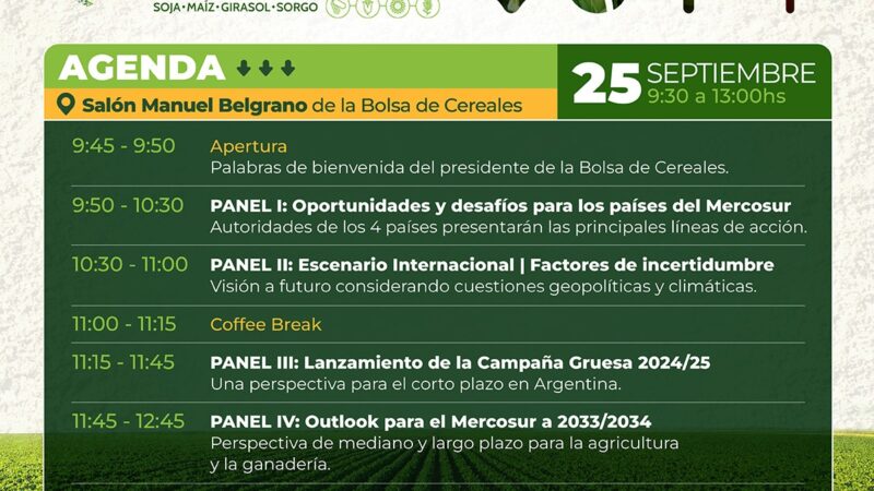 La Bolsa de Cereales llevará a cabo el Primer Outlook del Mercosur