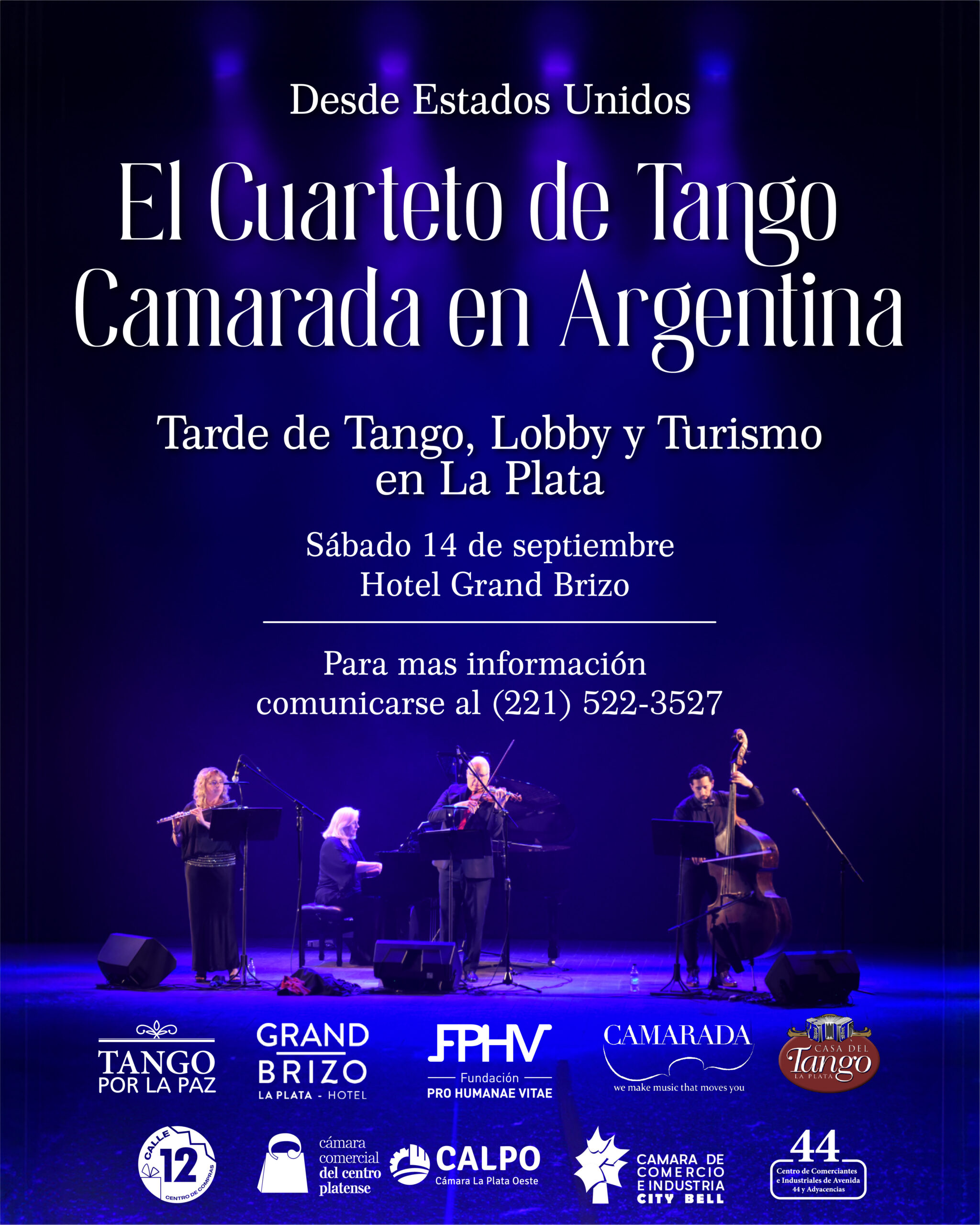 El Cuarteto de Tango Camarada se presenta en el hotel Gran Brizo