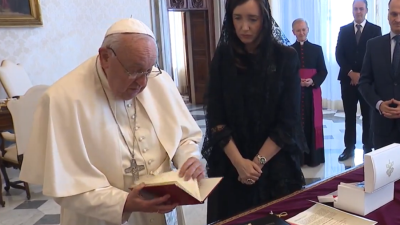 El Papa Francisco recibió a la vicepresidente Victoria Villarruel en el Vaticano