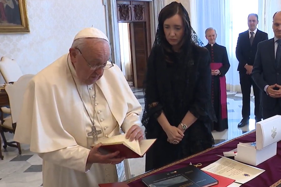 El Papa Francisco recibió a la vicepresidente Victoria Villarruel en el Vaticano