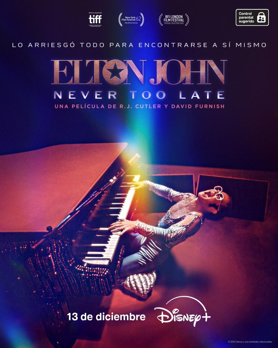 Disney+ presentó  el tráiler oficial del documental original Elton John: Never Too Late.