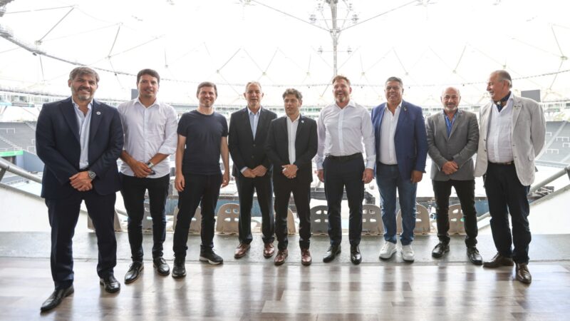 Reunión Alak, Kicillof, Tapia y Domínguez: trabajan para que La Plata sea sede de la Selección y de CONMEBOL