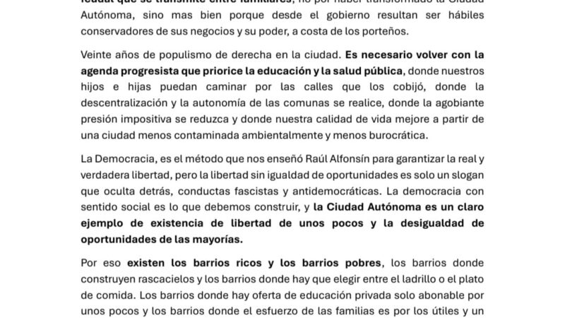 CABA: se creó el Frente Amplio por la Democracia