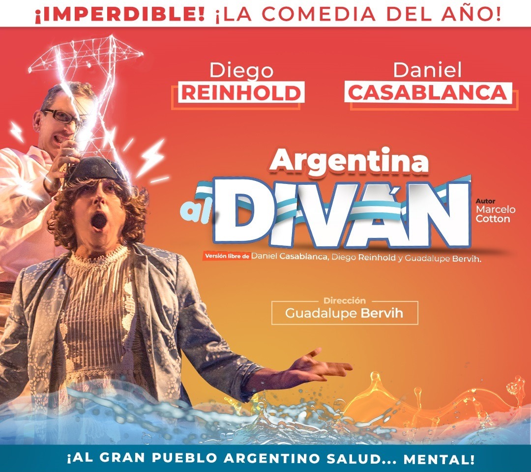 En el Chacarerean Teatre se puede ver la comedia «Argentina al diván», con funciones los domingos a las 20.30