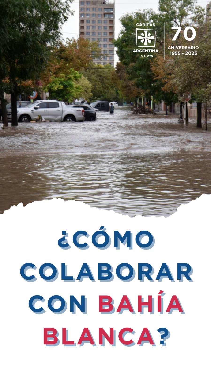 Cáritas y la UCALP reciben donaciones para los damnificados por la catástrofe de Bahía Blanca