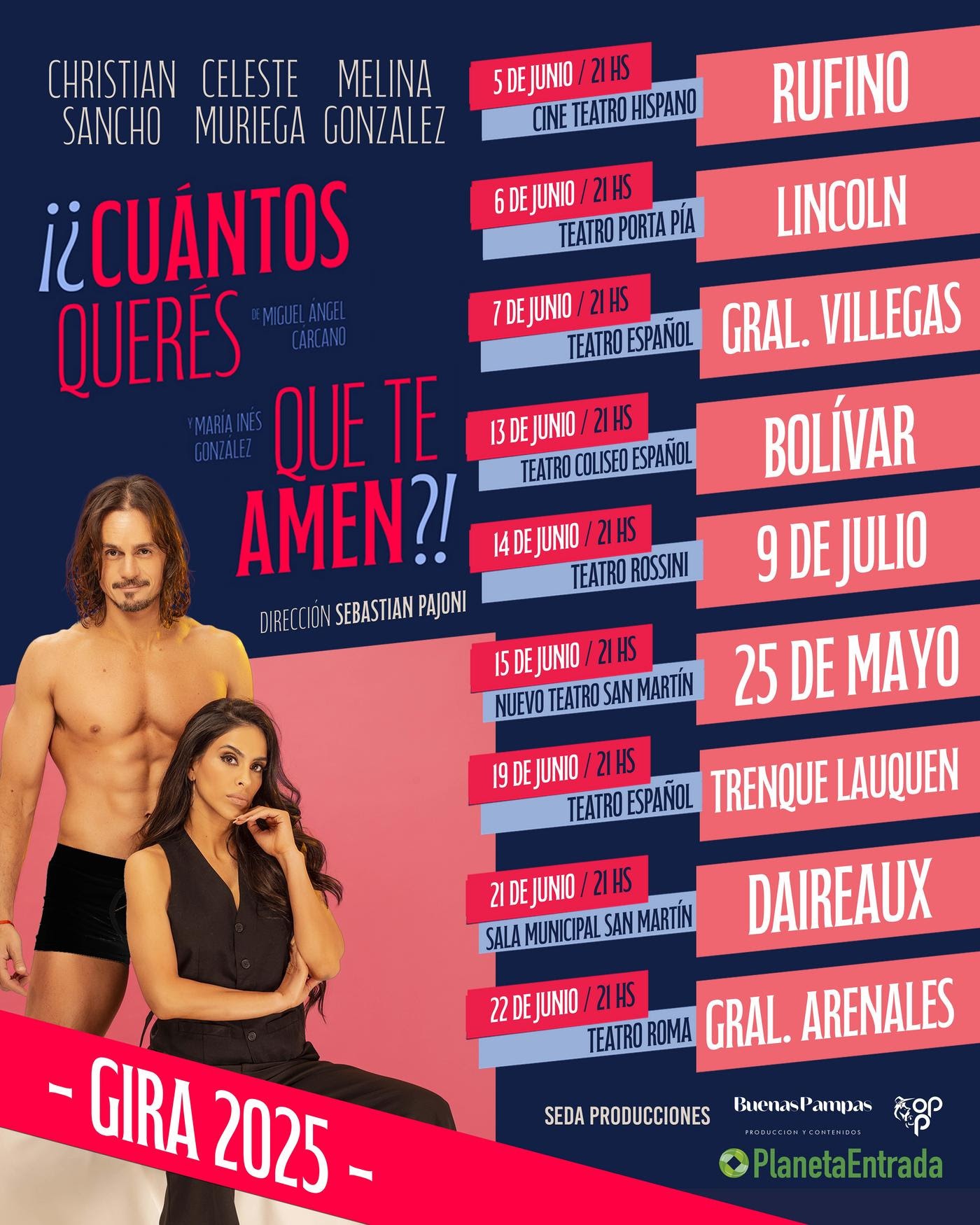 En junio comienza la gira nacional de la obra “¡¿CUÁNTOS QUERÉS QUE TE AMEN?!”