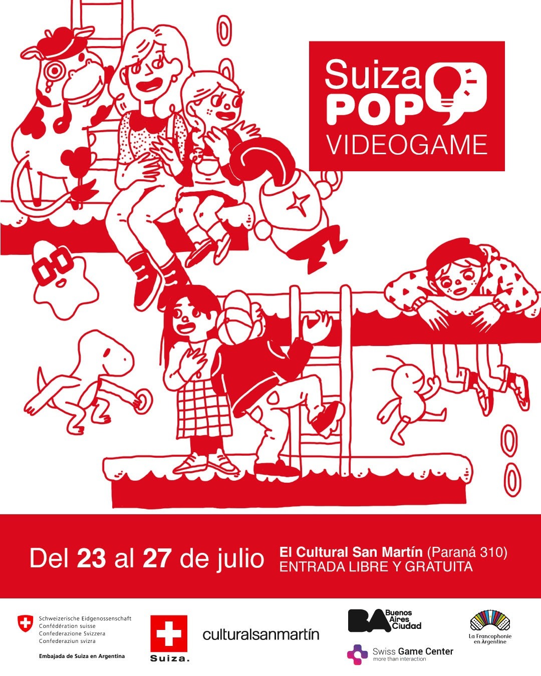 Del 23 al 27 de julio, Suiza Pop desembarca con una propuesta para infancias y adolescencias