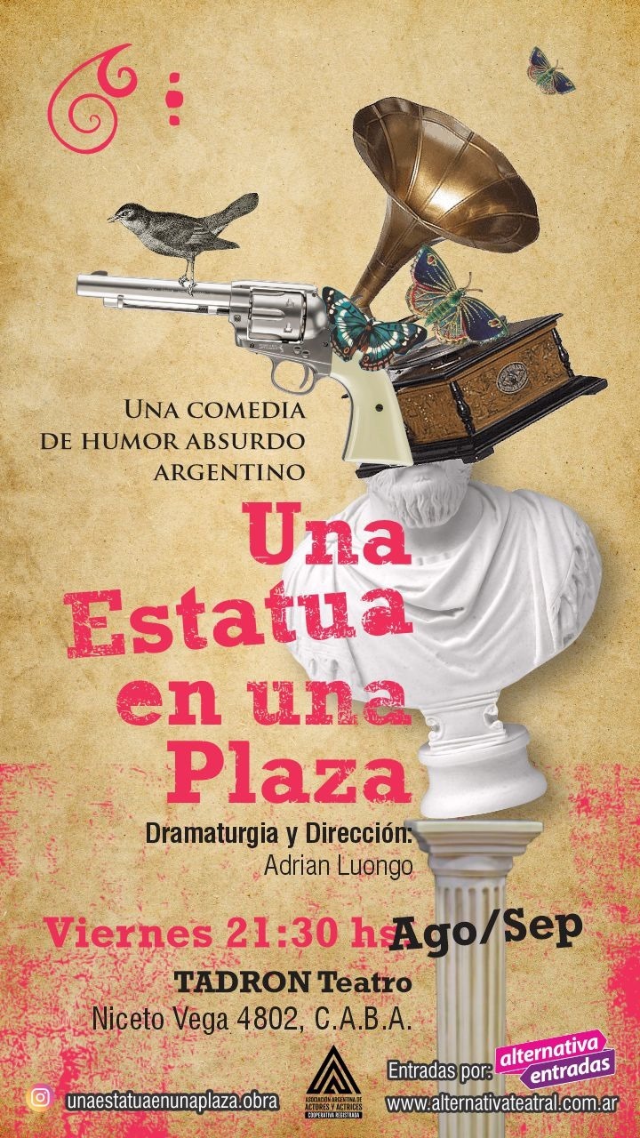 «Una estatua en una plaza», todos los viernes en el Teatro Tadrón. Mirá otras propuestas en diferentes teatros