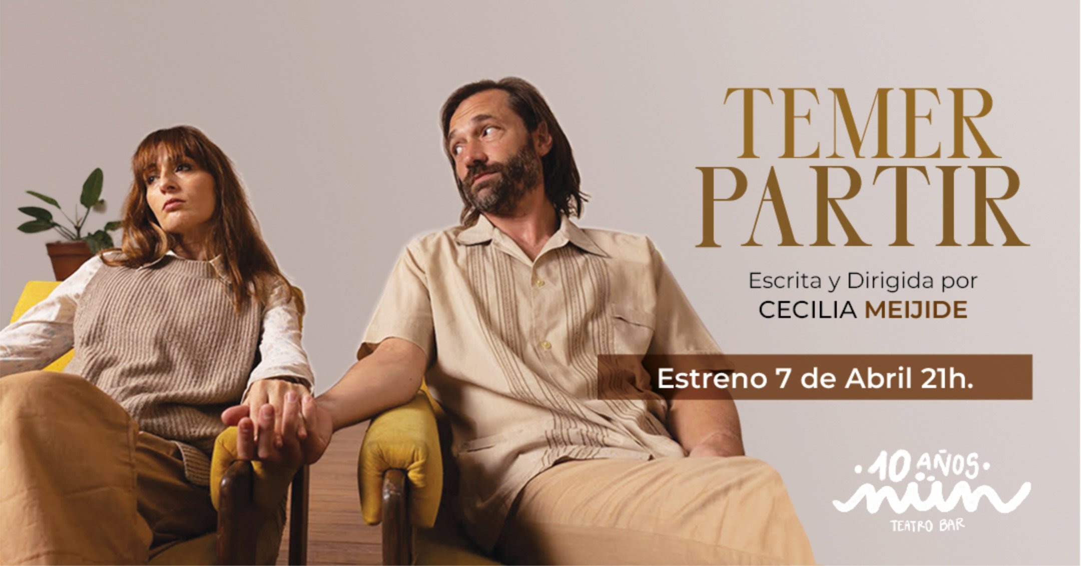 Cecilia Meijide presenta «Temer partir», un íntimo duelo actoral en NÜN Teatro Bar