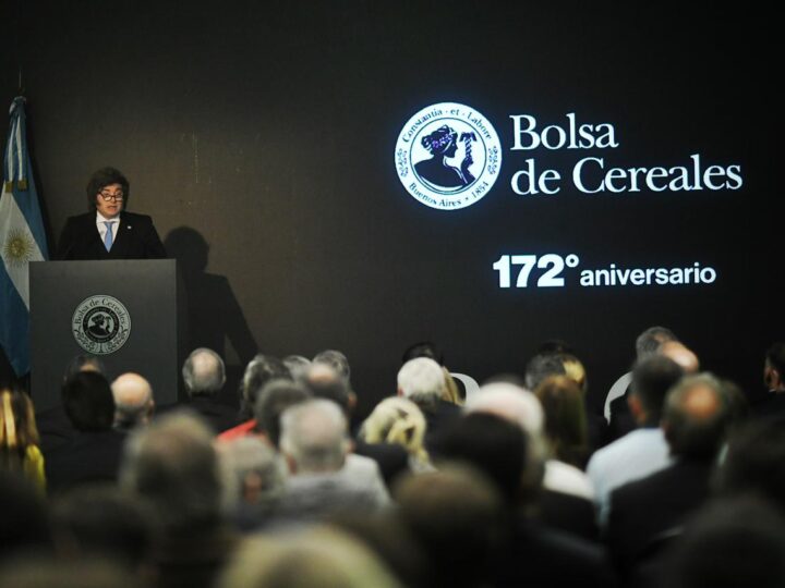 Milei anunció una baja de retenciones y destacó el récord exportador del sector agropecuario
