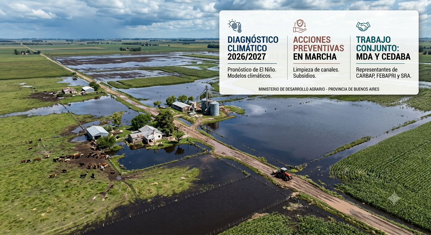 Ante la probabilidad de un evento El Niño 2026/2027 el gobierno bonaerense lanza medidas preventivas