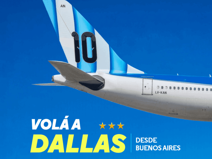 El «avión más argentino del mundo» conecta el país con Texas para alentar a la selección