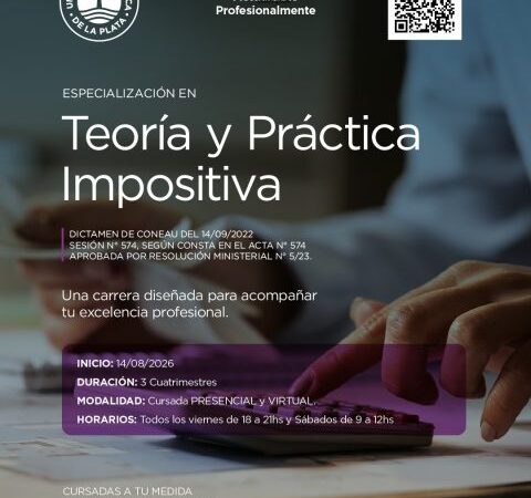Formación de posgrado: La UCALP abrió la inscripción para la Especialización en Teoría y Práctica Impositiva