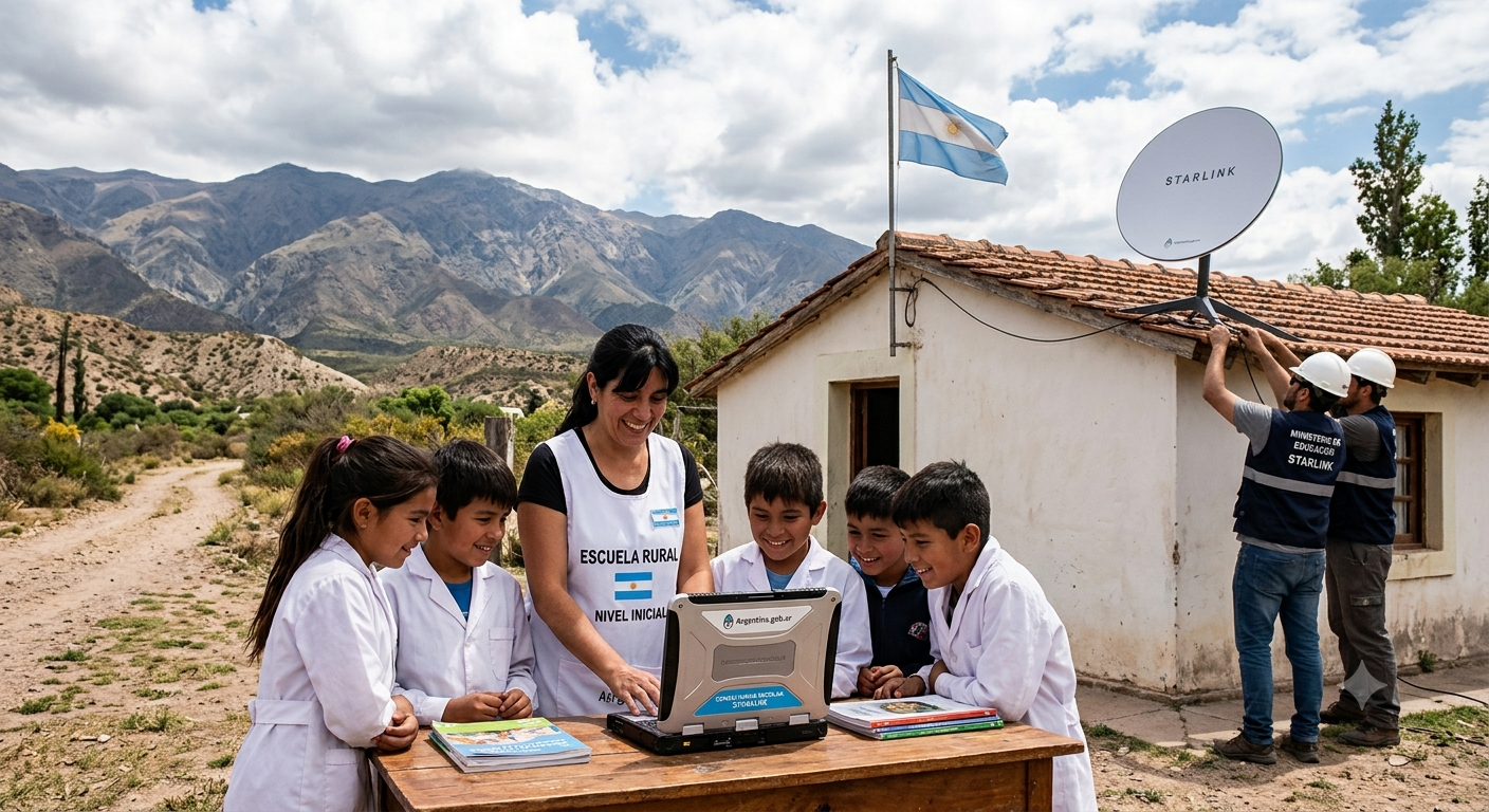 Conectividad en el aula: el Gobierno y Starlink llevarán internet satelital a 6.000 escuelas rurales