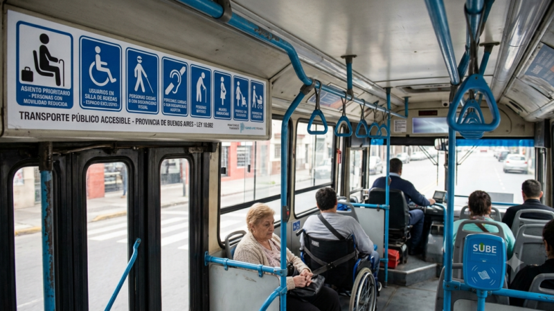Transporte inclusivo: Buenos Aires reglamentó la ley que exige pictogramas en colectivos y capacitación a choferes