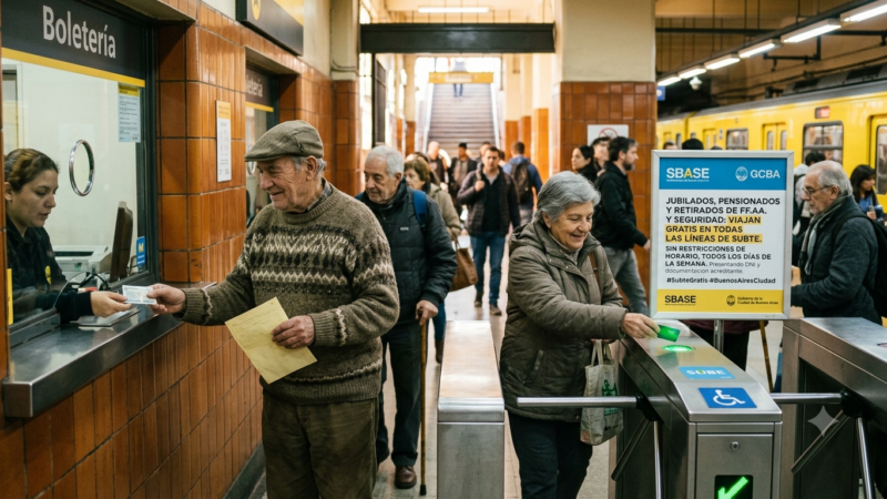 Subte gratis en CABA: abren la inscripción para jubilados y retirados de las Fuerzas Armadas