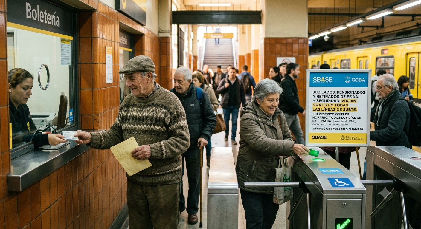 Subte gratis en CABA: abren la inscripción para jubilados y retirados de las Fuerzas Armadas