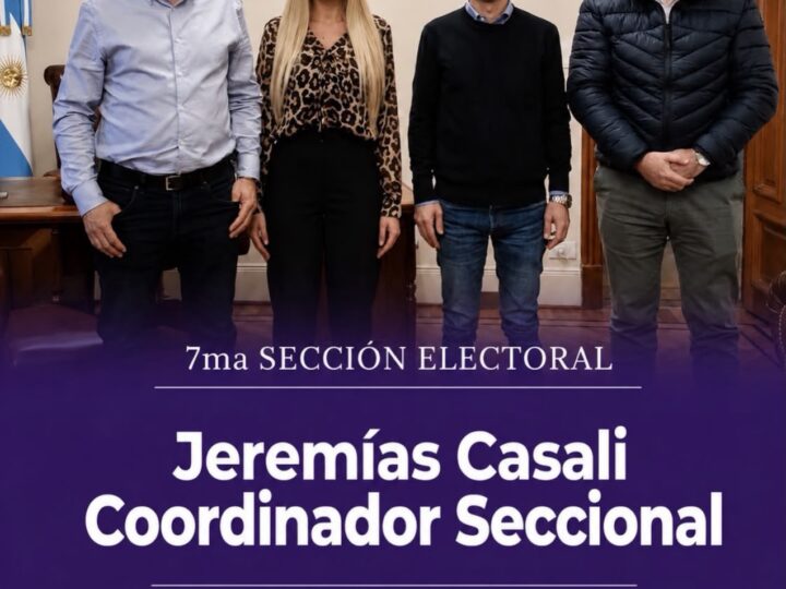 Jeremías Casali fue designado coordinador de La Libertad Avanza en la Séptima Sección Electoral