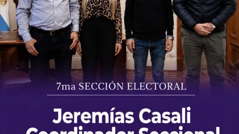 Jeremías Casali fue designado coordinador de La Libertad Avanza en la Séptima Sección Electoral